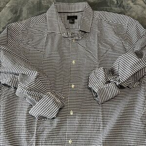 Men's Navy and White Checkered Shirt